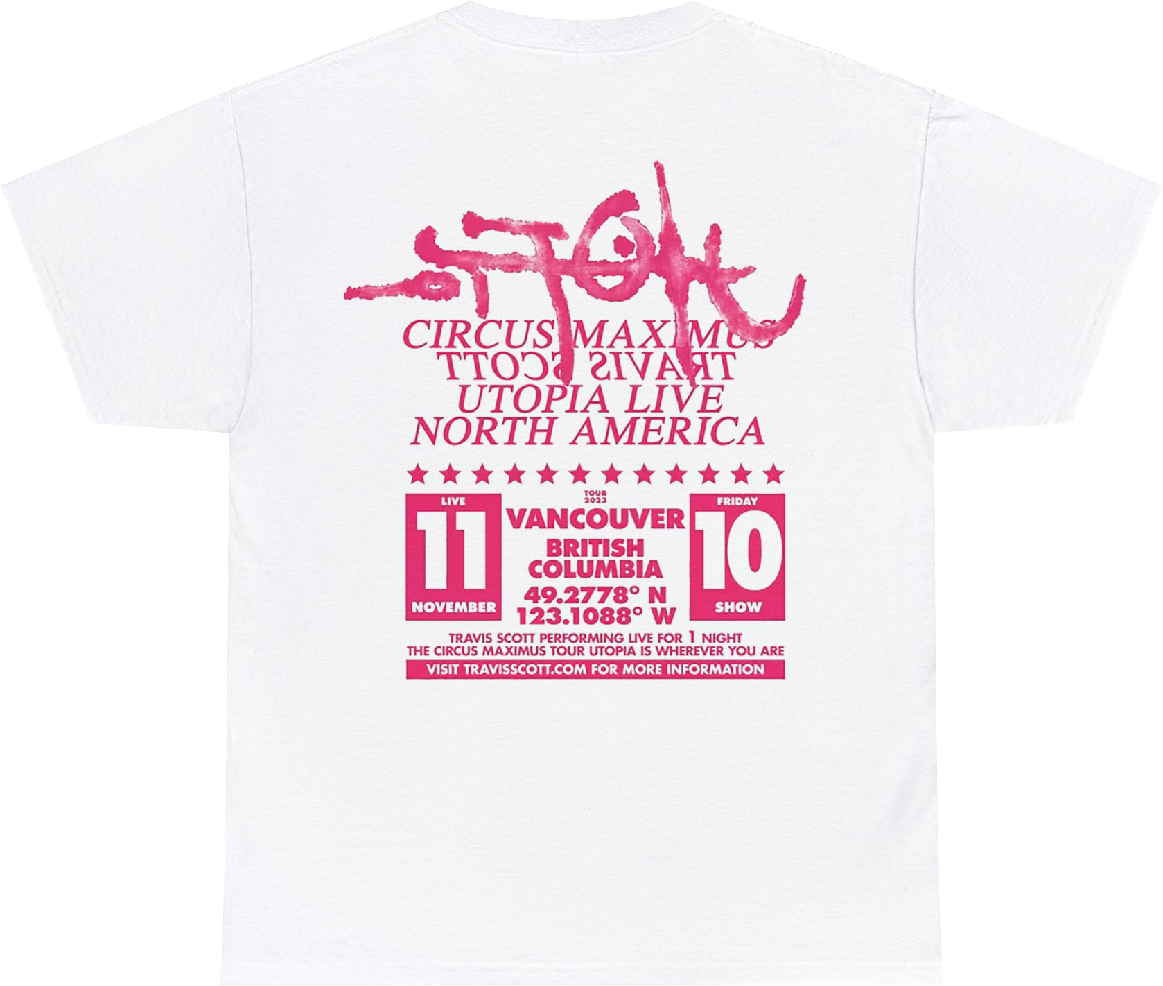 VANCOUVER TOUR TEE – Travis Scott UTOPIA Circus Maximus Tour
